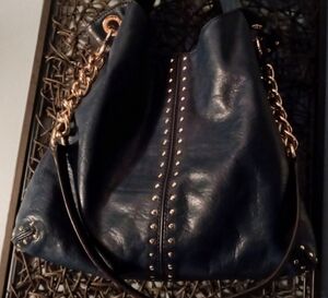 Vintage Michael Kors Studded Leather Tote with Chain Straps